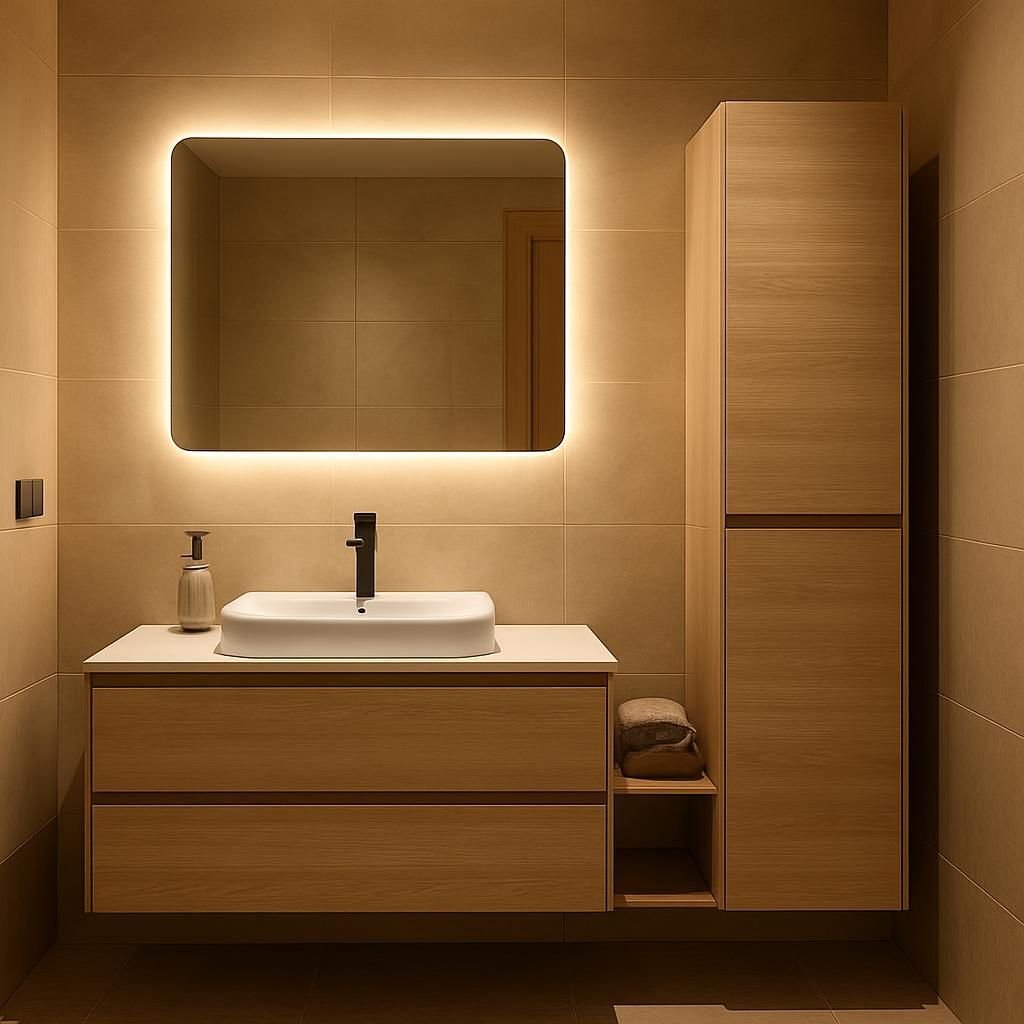 Hauteur à choisir pour votre meuble de salle de bain afin d'allier confort et ergonomie dans votre espace.