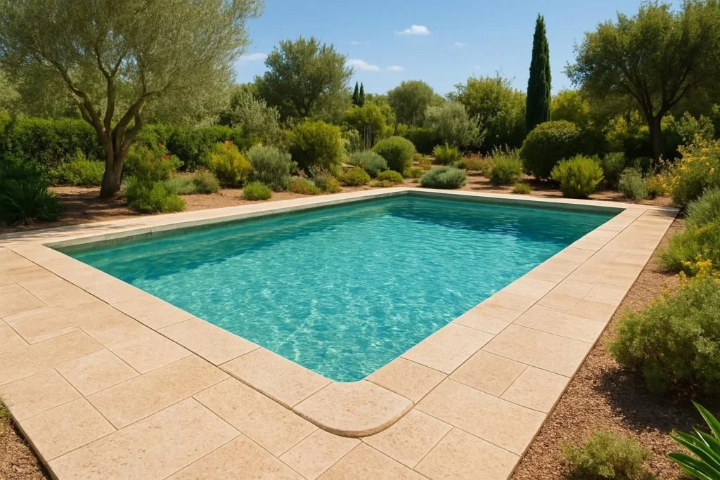 piscine en travertin