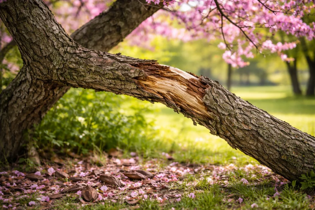 Arbre de Judée : inconvénients liés à la fragilité de certaines branches.