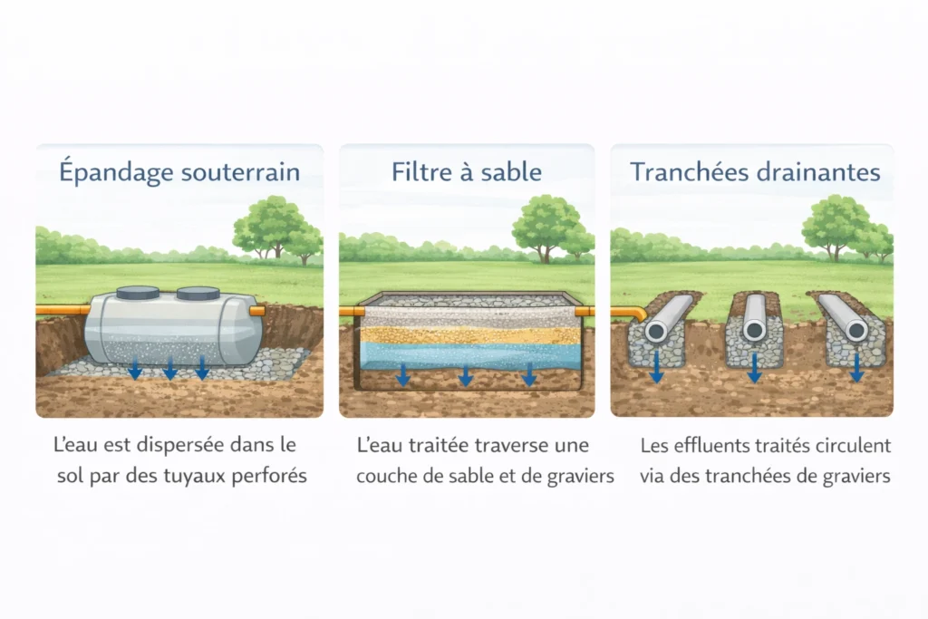 Comparatif des systèmes de traitement secondaire en assainissement individuel