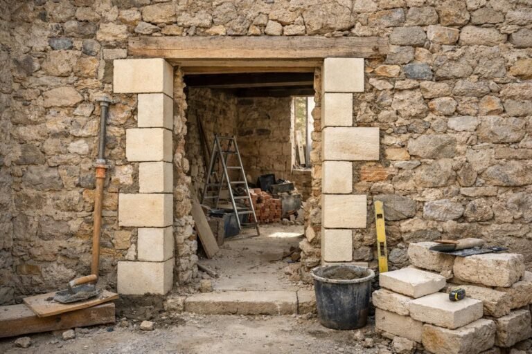 jambage ouverture mur en pierre