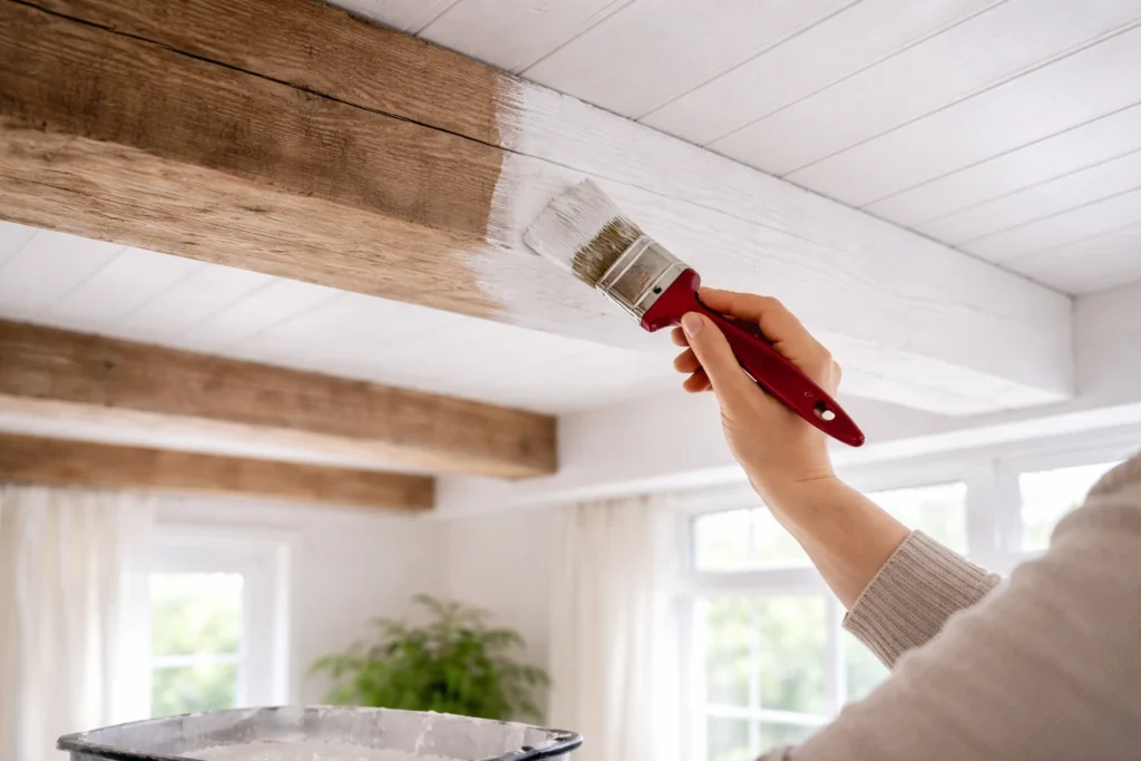 peindre des poutres plafond