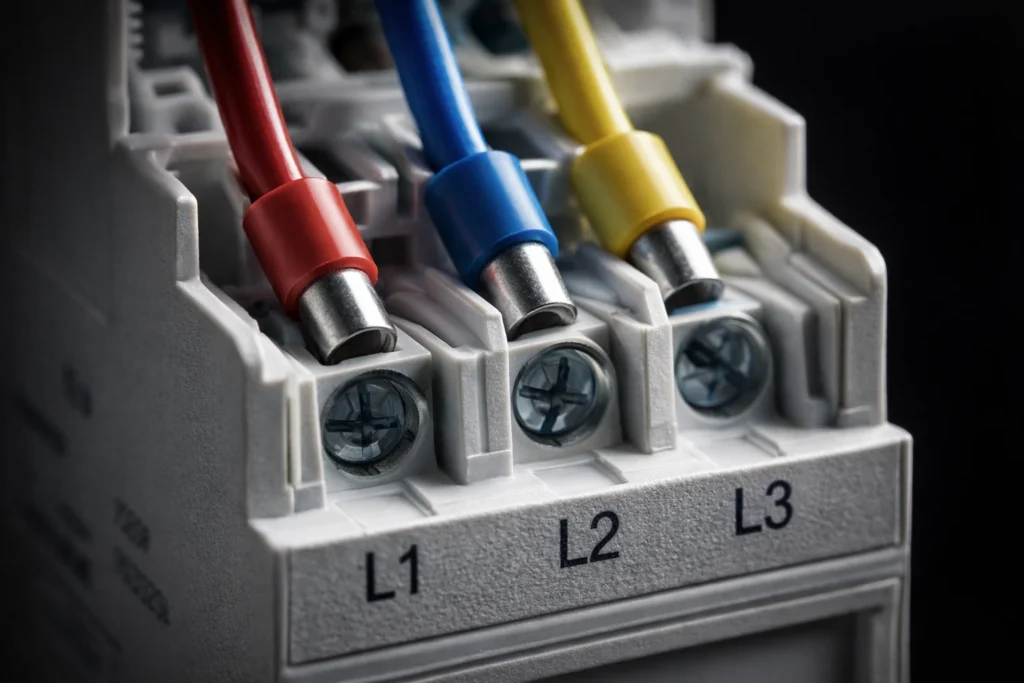 schéma contacteur jour nuit triphasé