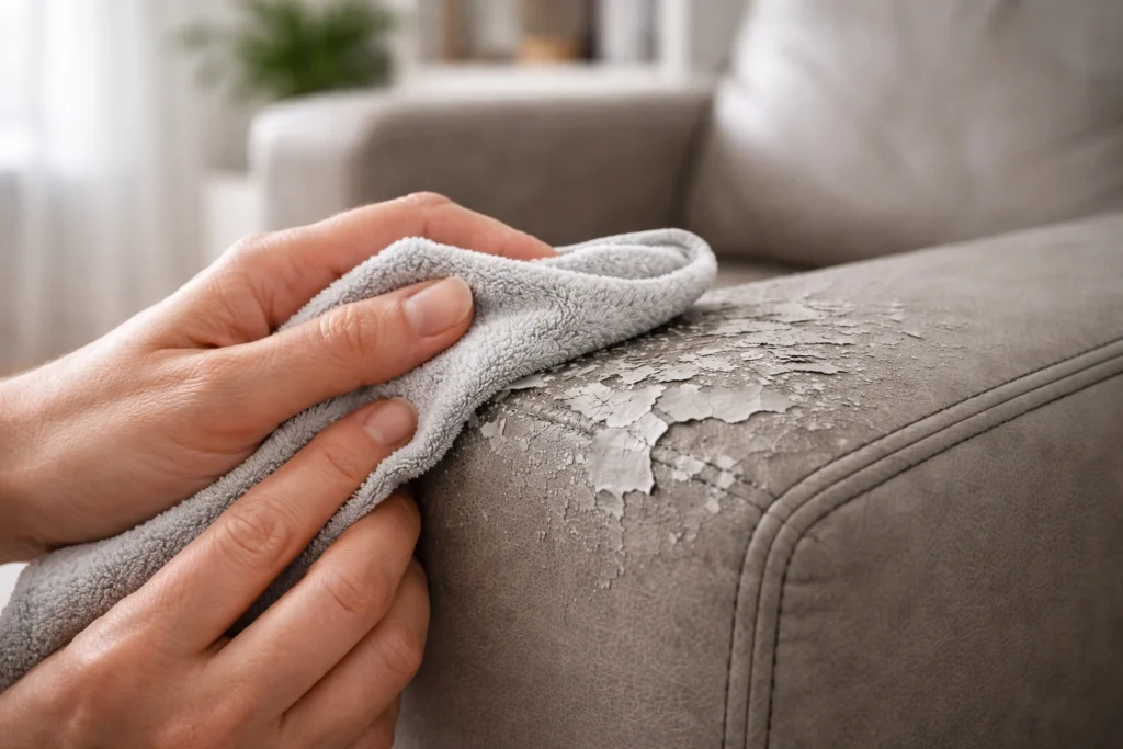 simili cuir qui s'effrite