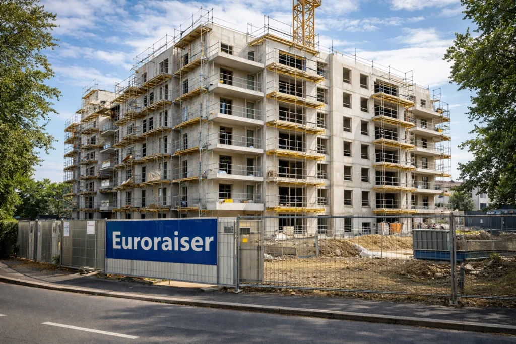 Chantier immobilier Euroraiser avec immeuble en construction