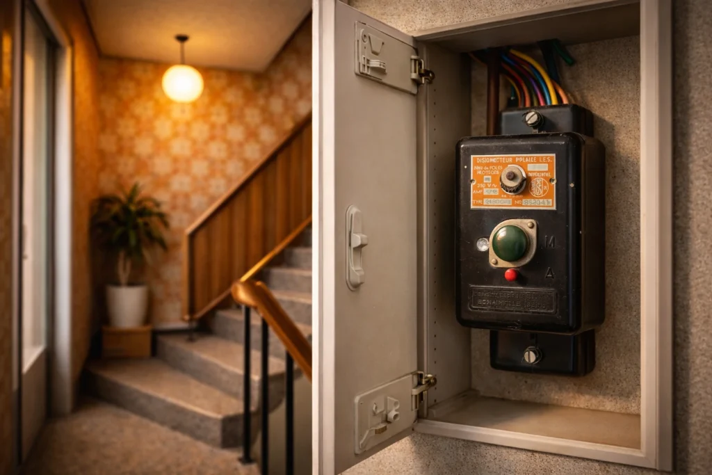 Vieux compteur EDF noir