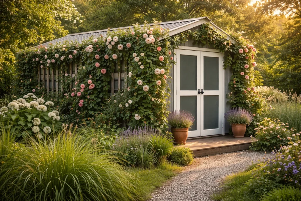 customiser un abri de jardin en tôle