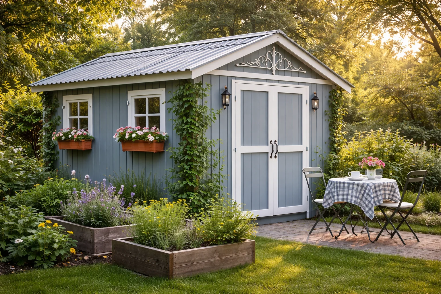 habiller un abri de jardin en tôle