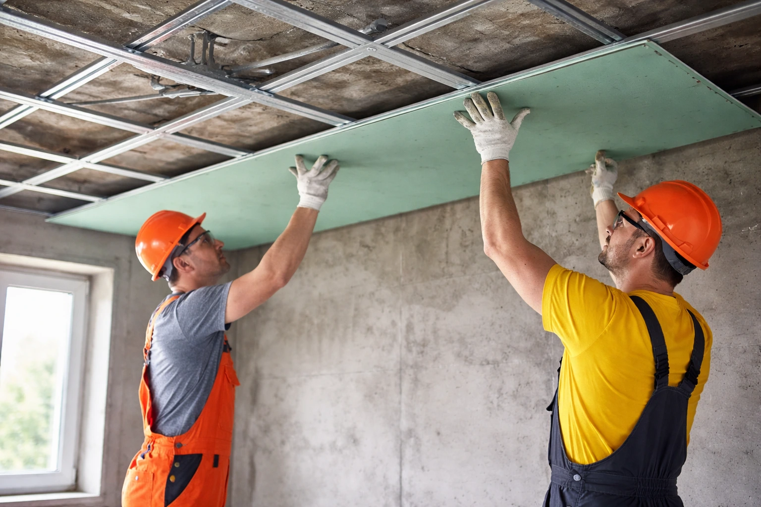 Rail de placo au plafond