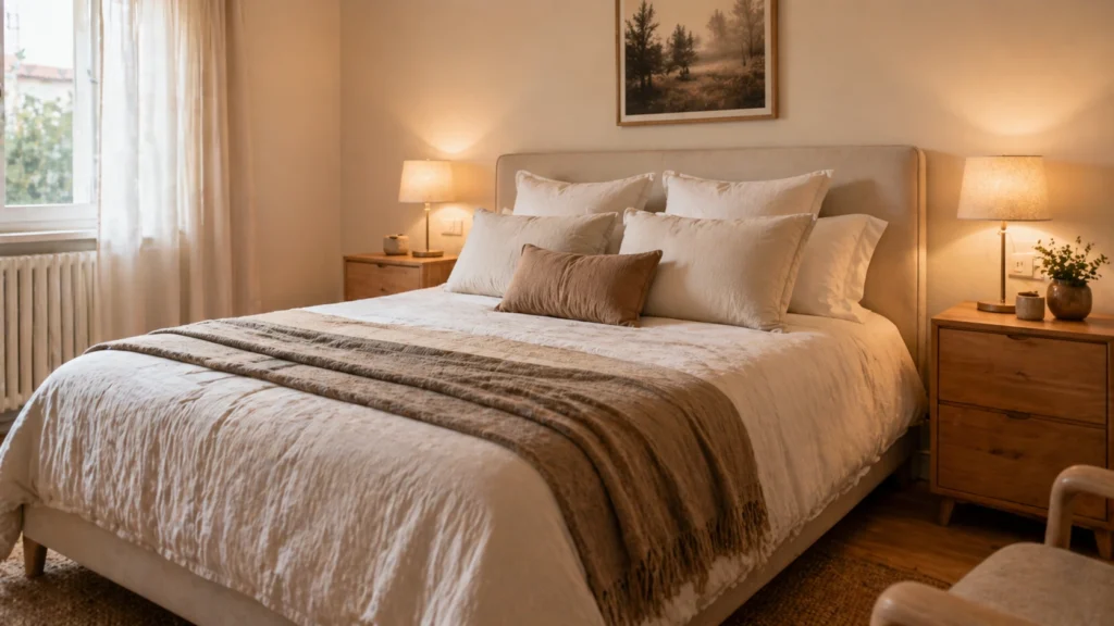 lit queen size literie décoration chambre