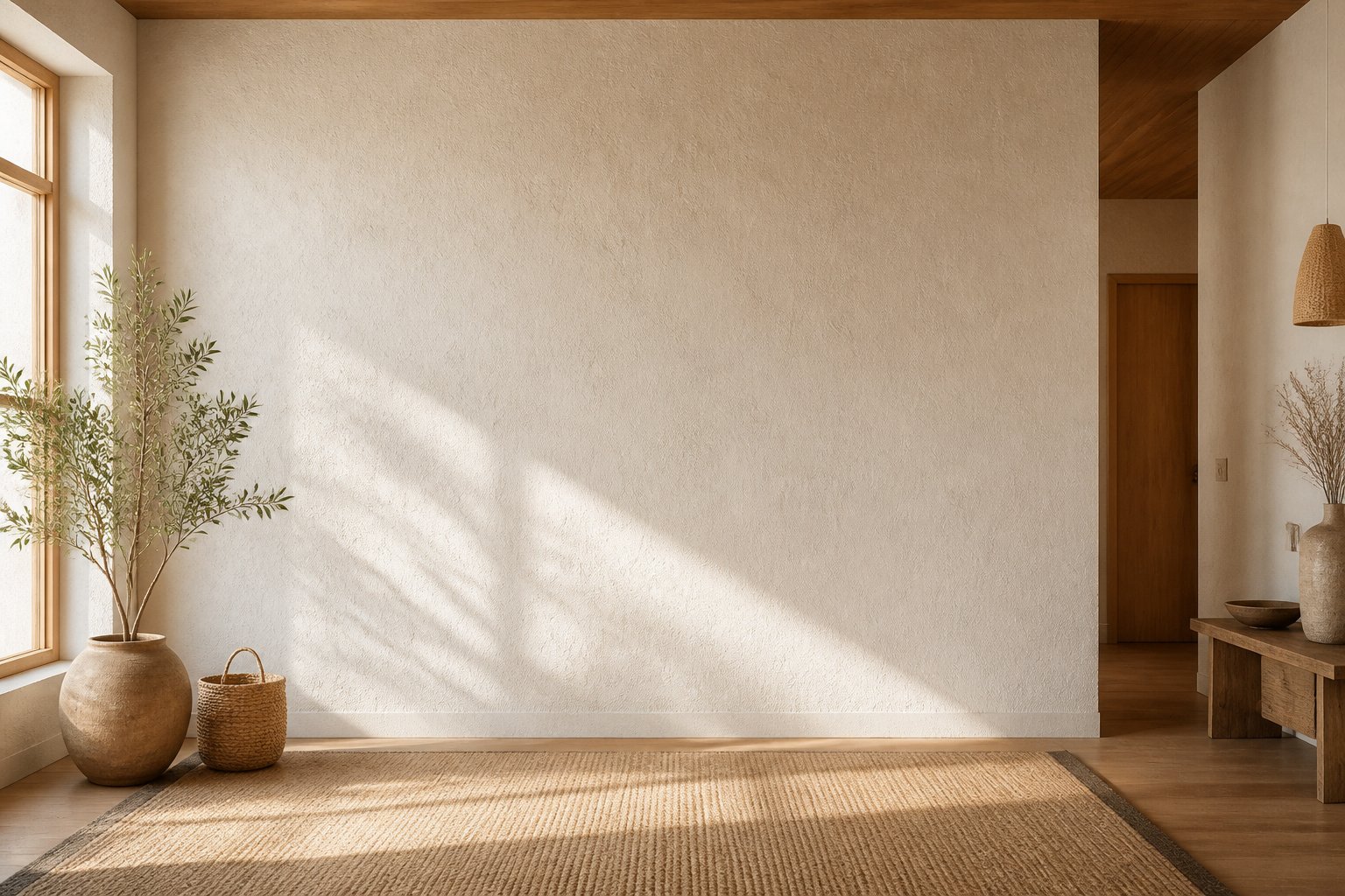 Mur en enduit de coton naturel