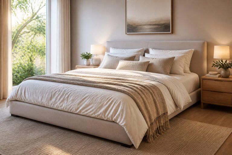 Chambre moderne et sereine avec lit douillet
