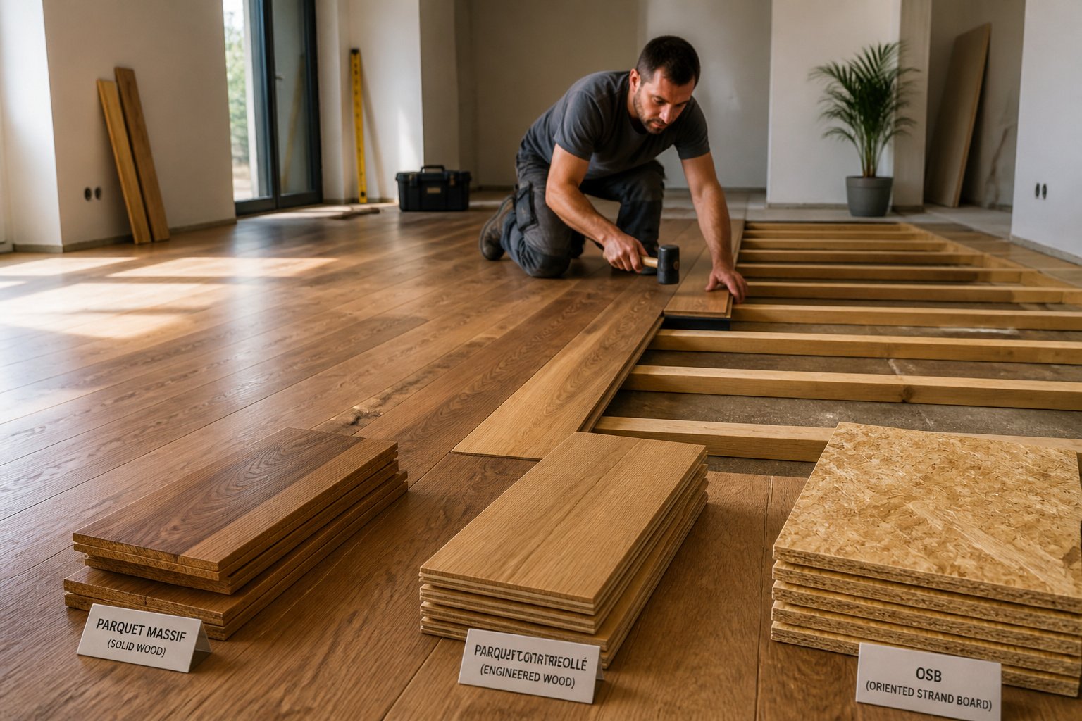 Installation de parquet en cours